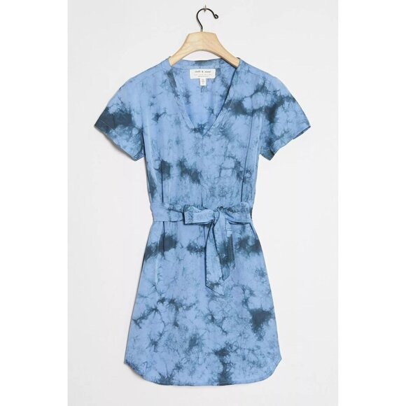 Anthropologie Cloth & Stone Women's Petite XS Liv Tie-Front Mini Dress - Picture 3 of 12